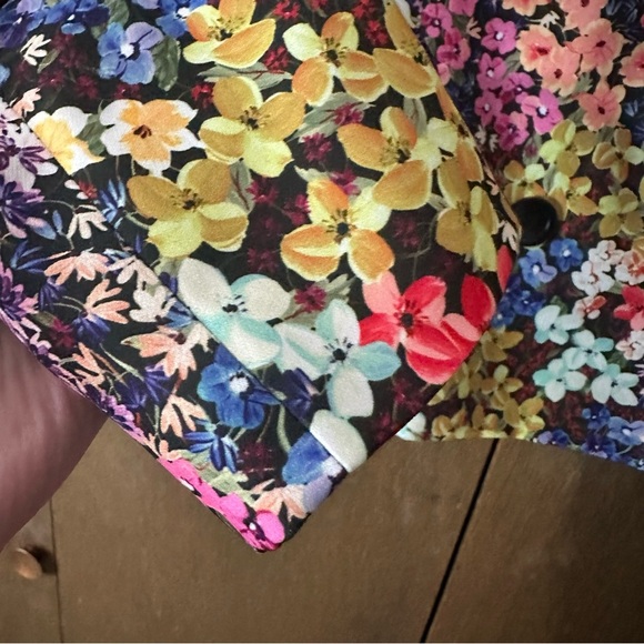 Molly Bracken Floral Multicolour Women's One Button Fitted Blazer Sz Medium - Picture 6 of 10